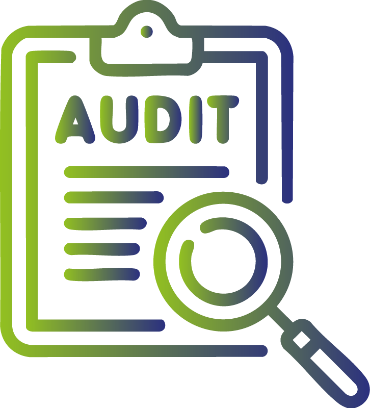 Logo d'un document appelé 'Audit' et d'une loupe