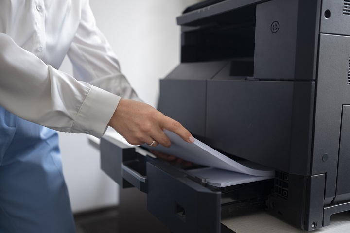 Photo du bac à papier d'une imprimante