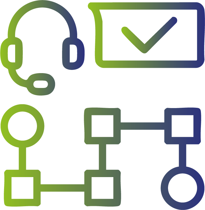 Logo d'un casque et d'un système de gestion de tickets représentant la hotline