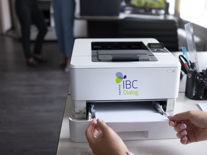 Photo du bac à papier d'une imprimante IBC Dialog