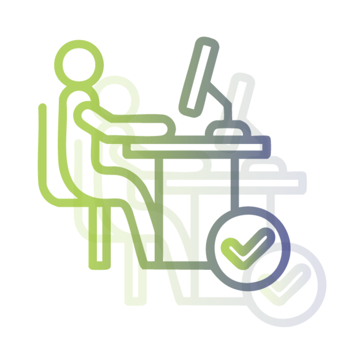 Logo représentant un poste de travail ergonomique