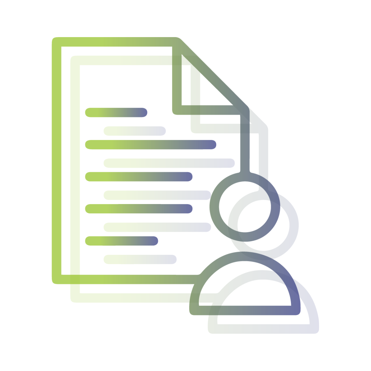 Pictogramme représentant un client et d'un document