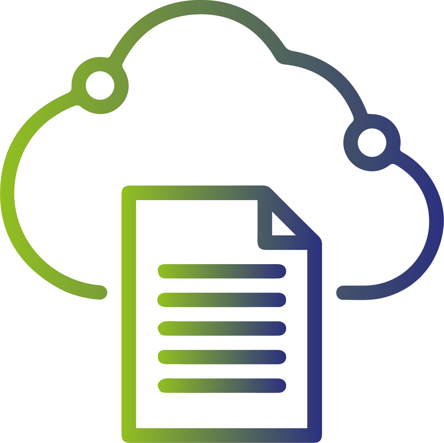 Logo d'un document dans un nuage représentant la dématérialisation