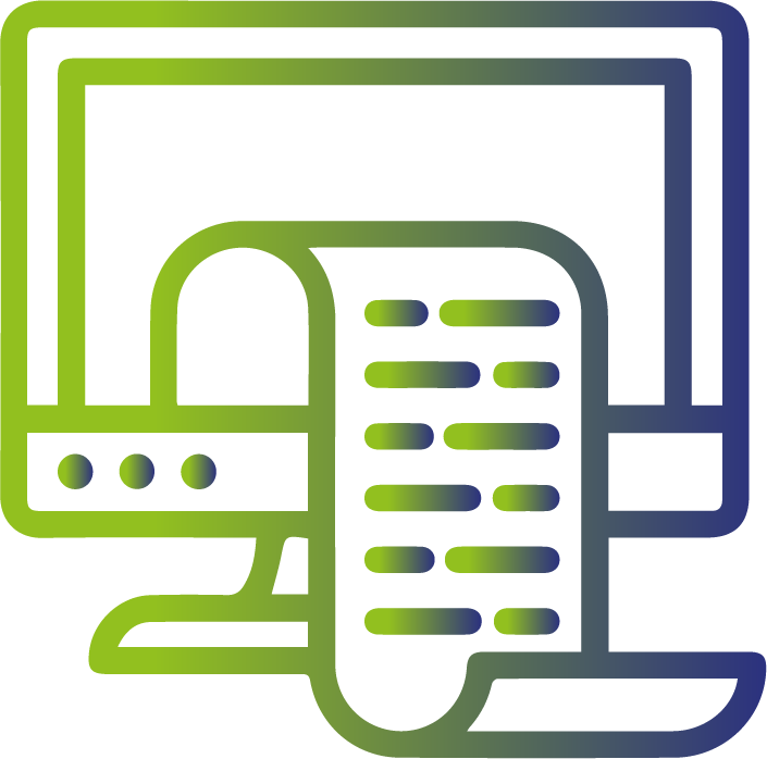Logo d'un ordinateur et d'une facture représentant les solutions de facturation